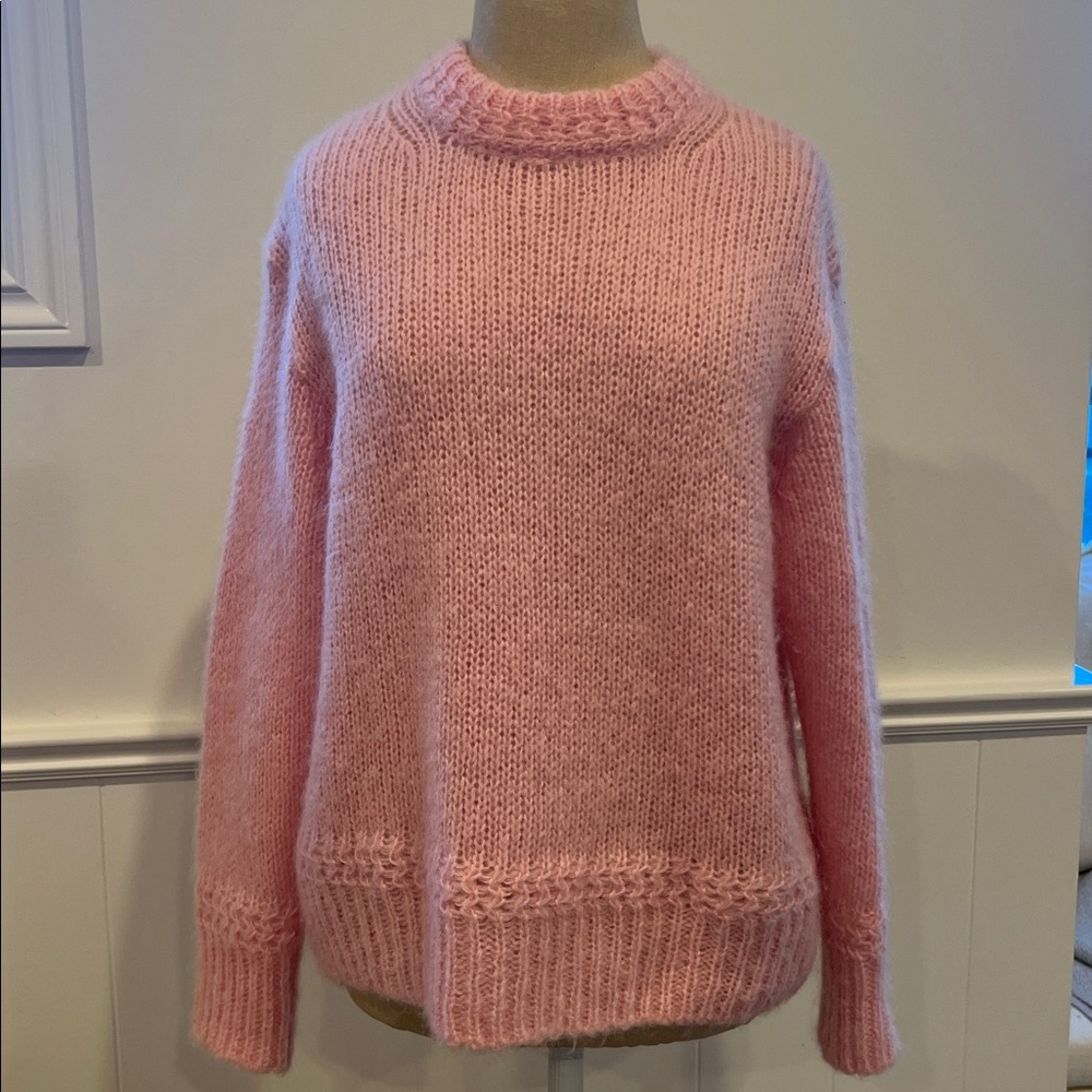 Sezane Light Pink Mohair Alpaca Knit Sweater size XS